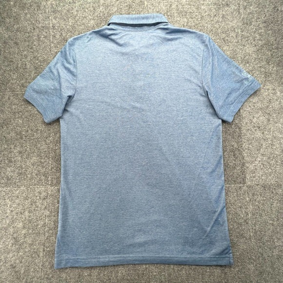 Travis Mathew Oceanside Heather Polo Shirt Mens M Blue Performance Short Sleeve - Picture 2 of 9